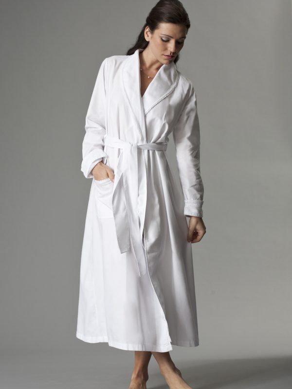 Brushed cotton dressing gown